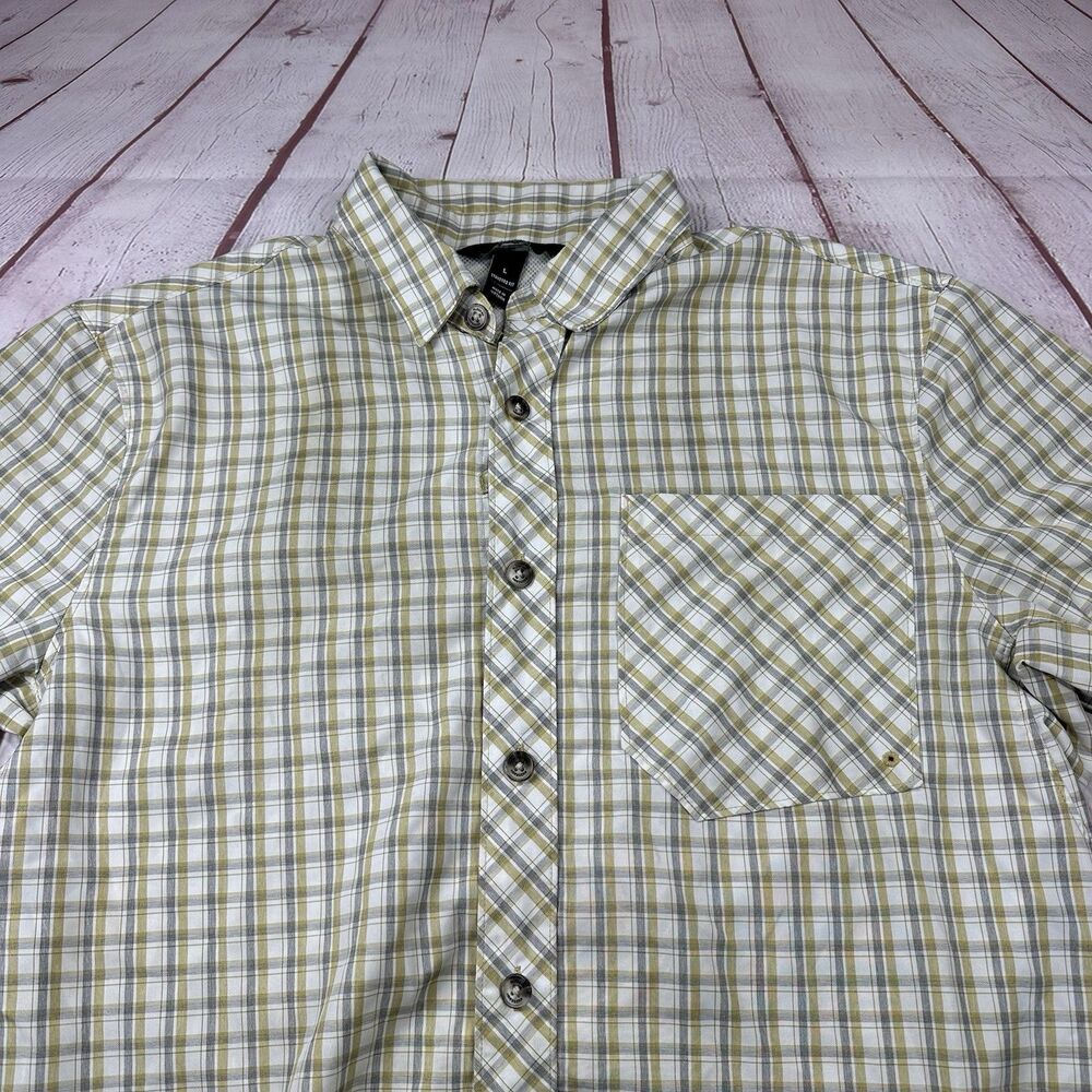Alaskan Hardgear Duluth Trading Co. Button Shirt Mens L Plaid Outdoors Fishing